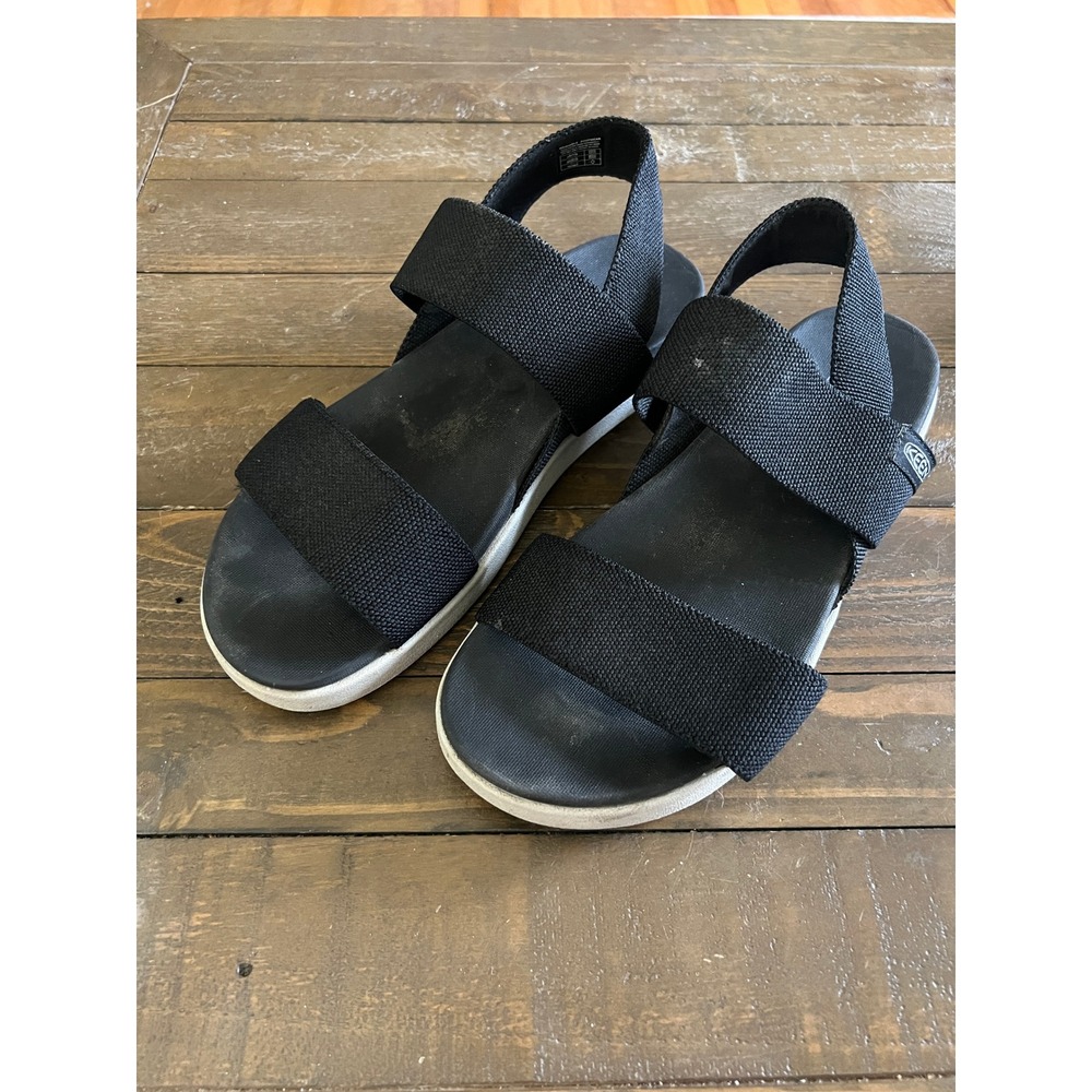 Keen Elle Strapback Stretch Sandals Black Gray Casual Summer Women Size 8.5